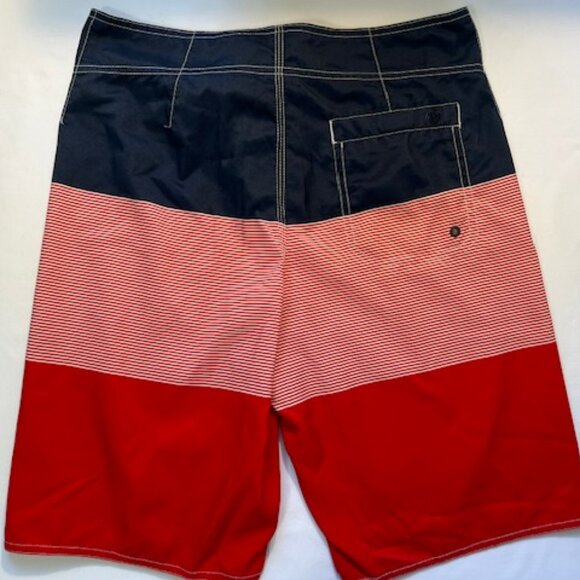 Hang Ten - Size 30 Men's Board Shorts - Red, White, Navy Swim Board Shorts - Picture 10 of 11